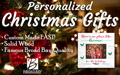 Christmas Frame Alternative Personalized - Upload Picture or Photo for Holiday Gift Idea - Customized with A Family Name & Your Picture