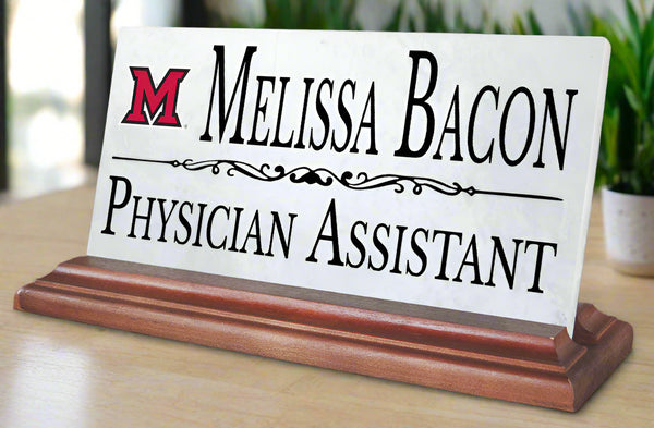 Miami University Nameplate Miami of Ohio Alumni, or Graduation Gift For Office Desk Or Shelf