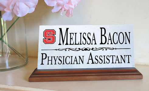 NC State Nameplate for Desk or Shelf for Alumni, or Graduation Gift