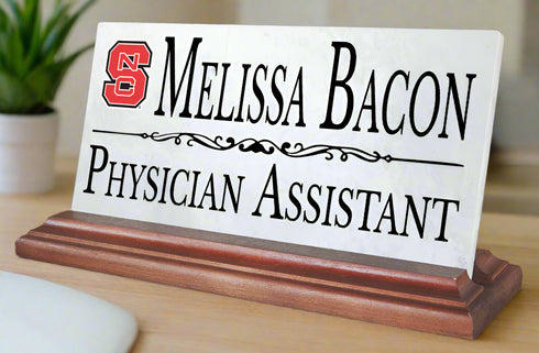 NC State Nameplate for Desk or Shelf for Alumni, or Graduation Gift