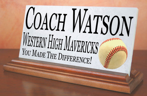 Baseball Coach Gift Plaque Custom Team Appreciation Award For Great Coaches