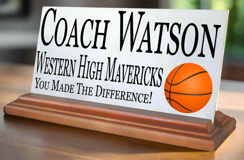 Basketball Coach Gift Plaque Custom Team Appreciation Award For Great Coaches