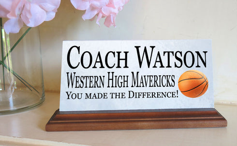 Basketball Coach Gift Plaque Custom Team Appreciation Award For Great Coaches