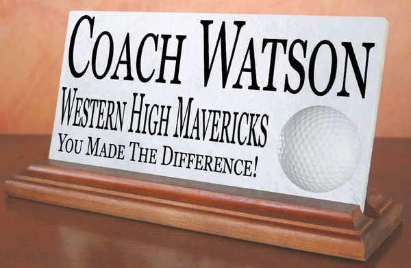 Golf Coach Gift Plaque Custom Team Award For Great Golf Coaches