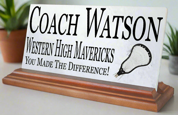 Lacrosse Coach Gift Plaque Custom LAX Team Appreciation Award For Great Coaches