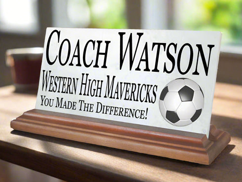 Soccer Coach Gift Plaque Custom Team Appreciation Award For Great Coaches