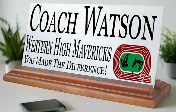 Track Coach Gift Plaque Custom Team Appreciation Award For Great Coaches