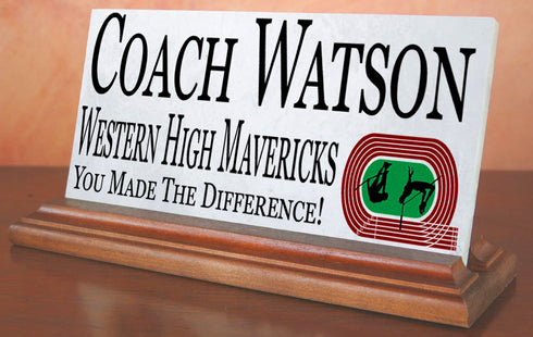 Track Coach Gift Plaque Custom Team Appreciation Award For Great Coaches