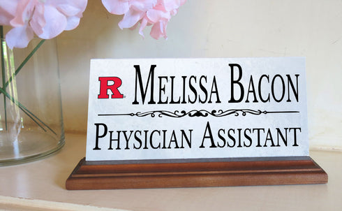 Rutgers Nameplate for Desk or Shelf for RU Alumni, or Graduation Gift