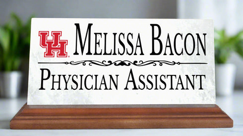 University of Houston Nameplate for Desk or Shelf for UH Cougars Alumni, or Graduation Gift