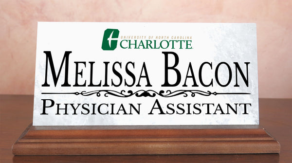 UNC Charlotte Nameplate for Desk or Shelf for Charlotte 49ers Alumni, or Graduation Gift