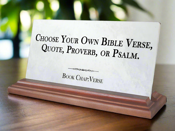 Bible Verse Custom Plaque Personalized Quote Church Religious Gift For Desk Or Shelf - Solid Marble