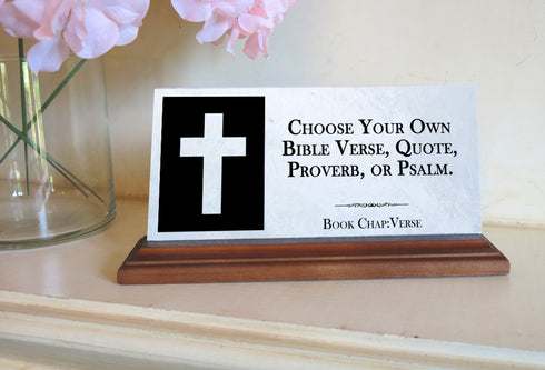 Bible Verse Custom Plaque Gift For Desk Or Shelf - Solid Marble