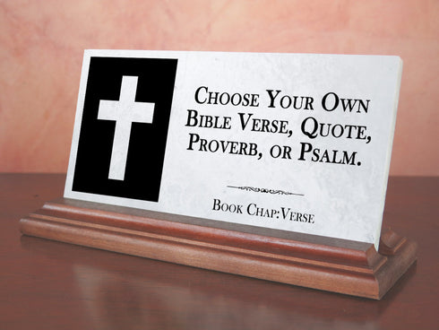 Bible Verse Custom Plaque Gift For Desk Or Shelf - Solid Marble