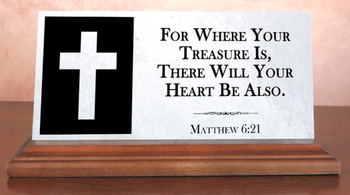 Bible Verse Custom Plaque Gift For Desk Or Shelf - Solid Marble