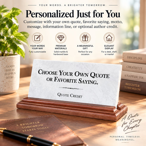 Custom Quote Plaque - Personalized Solid Marble