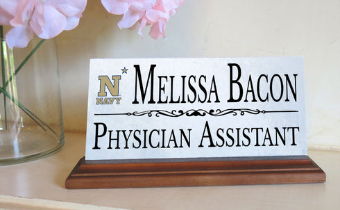 Naval Academy Nameplate for Desk or Shelf for USNA Alumni, or Naval Academy Graduation Gift