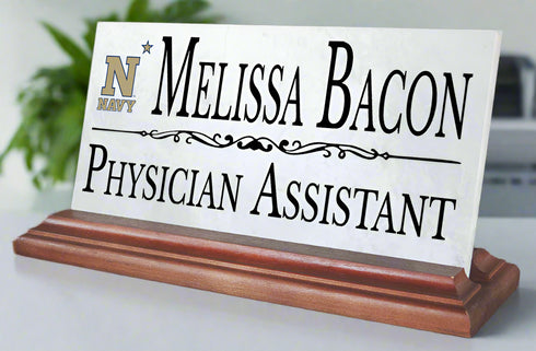 Naval Academy Nameplate for Desk or Shelf for USNA Alumni, or Naval Academy Graduation Gift