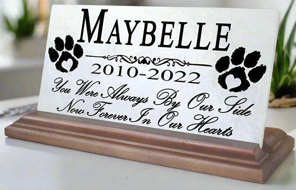 Dog Memorial Plaque Stone Plaque for Shelf Or Mantel Personalized Name & Date