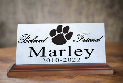 Dog Memorial Plaque Keepsake Sign for Shelf Or Mantel Personalized Pet Name & Date