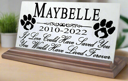 Pet Memorial Plaque for Shelf Or Mantel Personalized Pet Name & Date