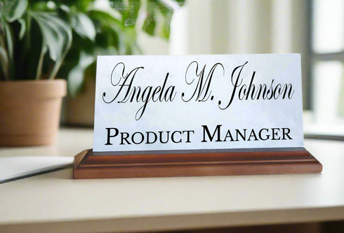 Custom Nameplate - Solid Marble - Personalized Desk Name Plate