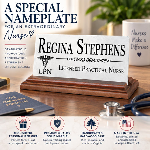LPN Nurse Desk Nameplate for Licensed Practical Nurses