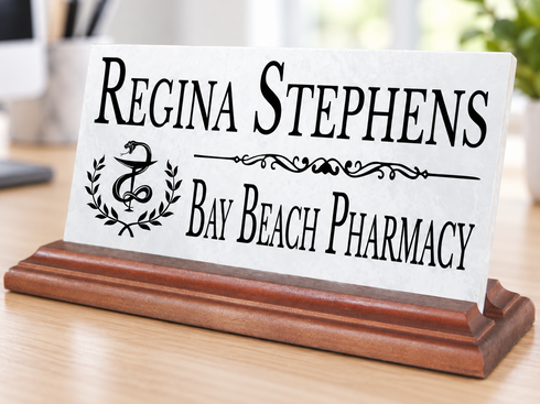 Pharmacy Desk Nameplate - for Pharmacists & Technicians
