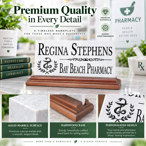 Pharmacy Desk Nameplate - for Pharmacists & Technicians