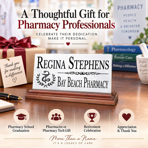 Pharmacy Desk Nameplate - for Pharmacists & Technicians