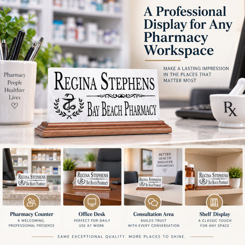 Pharmacy Desk Nameplate - for Pharmacists & Technicians