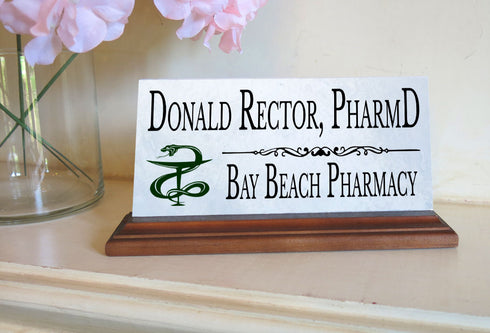 Pharmacist Nameplate Gift Custom Pharmacy Worker Desk Name Plate