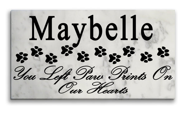 Cat Memorial Stone Personalized Grave Marker You Left Paw Prints On Our Hearts