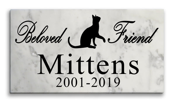 Cat Memorial Stone Plaque Marker Outdoor Beloved Friend Garden Plaque