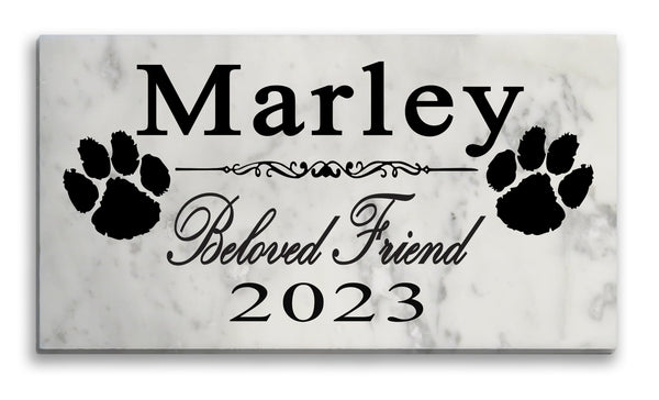 Dog Memorial Stone Grave Marker Personalized Name & Date