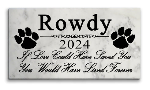 Dog Memorial Gift Stone Personalized Pet Grave Marker If Love Could Have Saved You