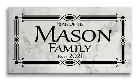 Personalized Family Name Sign Outdoor Custom Stone Plaque