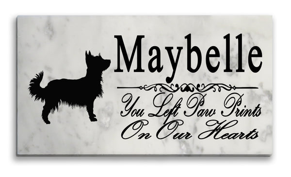 Australian Terrier Memorial Stone Personalized Garden Plaque Grave Marker You Left Paw Prints On Our Hearts