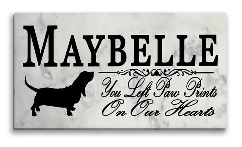 Basset Hound Memorial Marble Stone Plaque Personalized