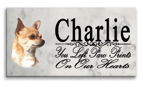 Chihuahua Memorial Stone Personalized You Left Paw Prints On My Heart