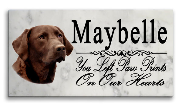 Chocolate Lab Memorial Stone Dog Grave Marker Labrador Garden Plaque