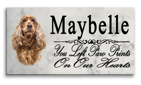 Cocker Spaniel Memorial Stone Dog Grave Marker Pet Garden Plaque