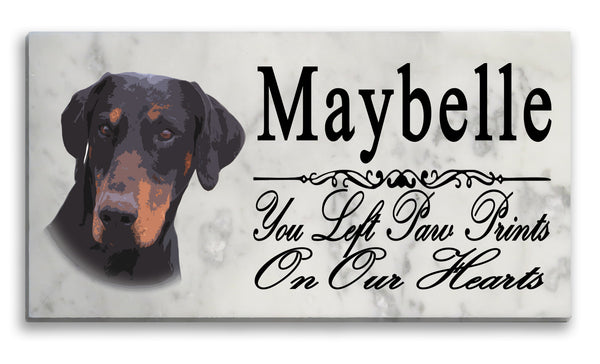 Doberman Memorial Stone Floppy Ear Dobie Dog Grave Marker