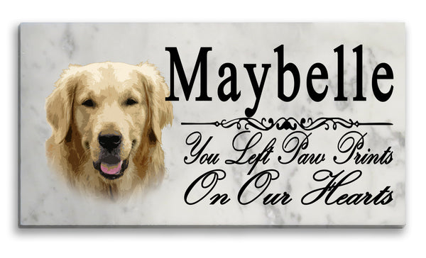 Golden Retriever Memorial Stone Dog Grave Marker Custom Garden Plaque