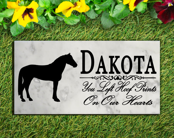 Horse Memorial Stone Equine Personalized Garden Marker Grave Marker for Outdoors or Indoors