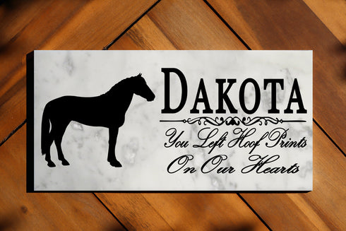 Horse Memorial Stone Equine Personalized Garden Marker Grave Marker for Outdoors or Indoors