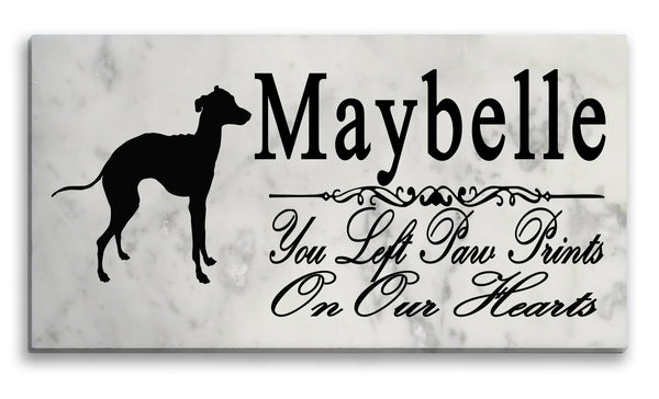 Italian Greyhound Memorial Stone Personalized Dog Garden Rock Grave Marker Outdoor or Indoor