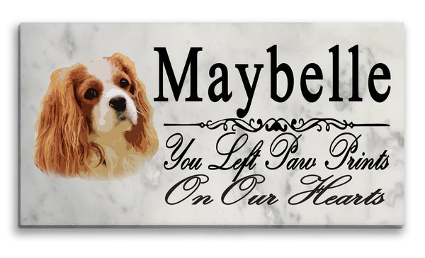 King Charles Spaniel Memorial Stone Dog Grave Marker Custom Garden Plaque