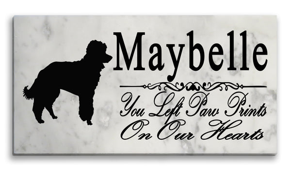 Miniature Poodle Memorial Stone Personalized Dog Garden Rock Grave Marker Outdoor or Indoor