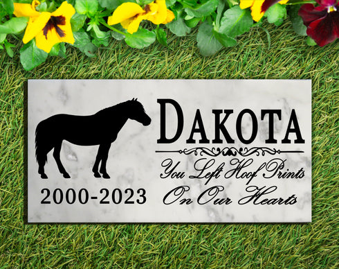 Pony Memorial Stone Horse Equine CUSTOM Garden Remembrance Stone for Outdoors or Indoors